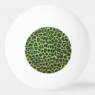 Pelota De Ping Pong Leopard Black and Green Print