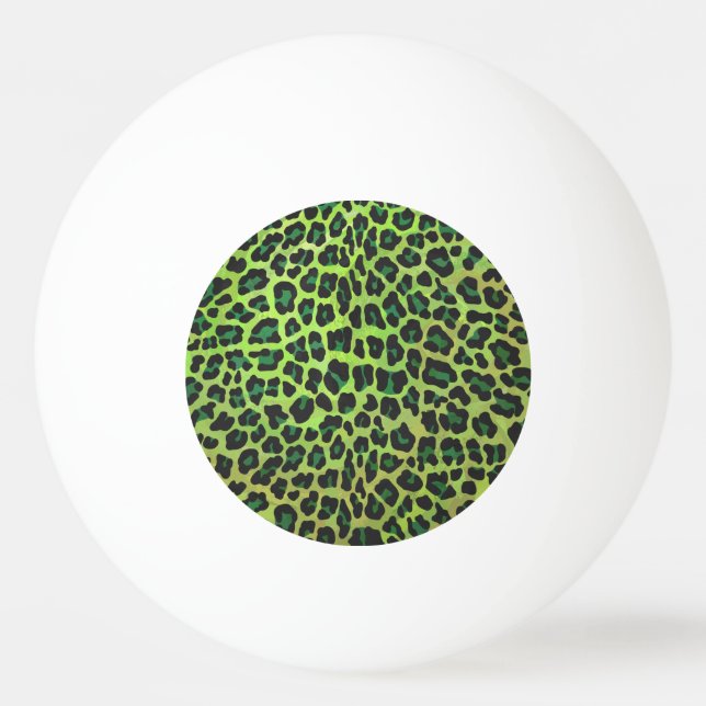 Pelota De Ping Pong Leopard Black and Green Print (Anverso)