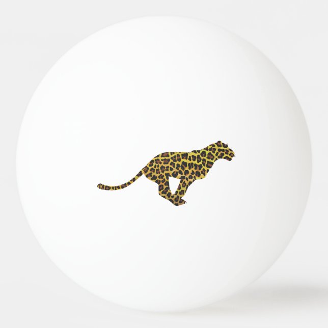 Pelota De Ping Pong Leopardo Brown y la silueta amarilla (Reverso)