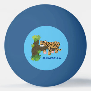 Pelota De Ping Pong Leopardo lindo durmiendo en un ilustracion de pers