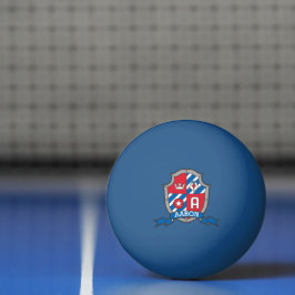 Pelota De Ping Pong Letra Aaron escudo águila azul rojo