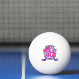 Pelota De Ping Pong Letra B unicornio escudo púrpura nombre Briony