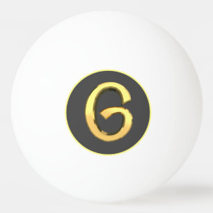 Pelota De Ping Pong Letra dorada G personalizada