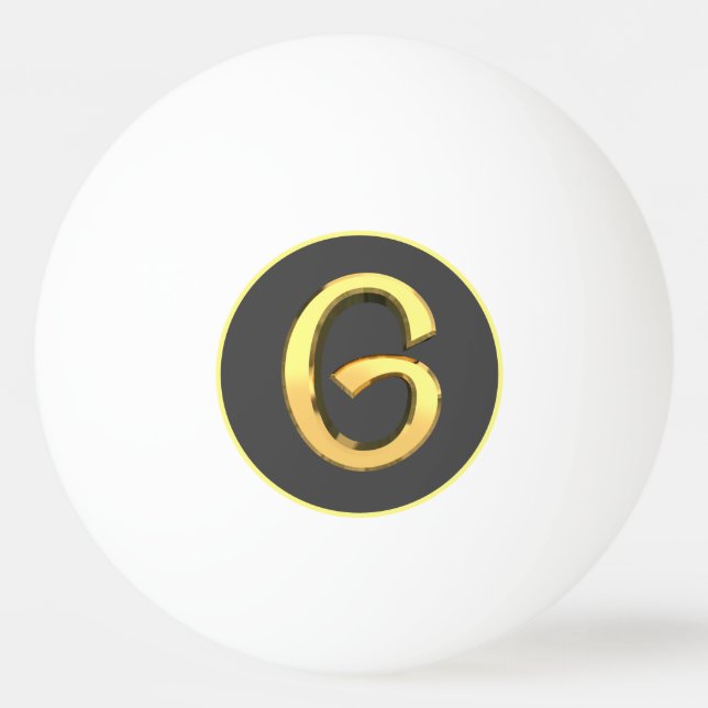 Pelota De Ping Pong Letra dorada G personalizada (Anverso)