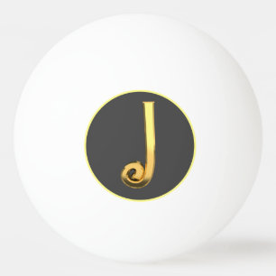 Pelota De Ping Pong Letra dorada J personalizada