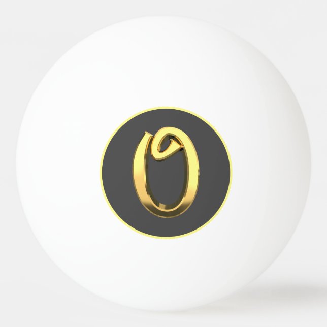 Pelota De Ping Pong Letra dorada O personalizada (Anverso)