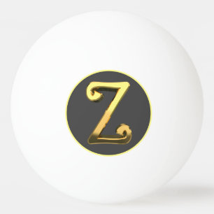 Pelota De Ping Pong Letra dorada Z personalizada