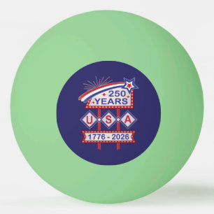 Pelota De Ping Pong Letrero de marquesina del 250 aniversario Retro US