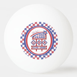Pelota De Ping Pong Letrero de marquesina del 250 aniversario Retro US