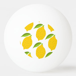 Pelota De Ping Pong Limones amarillos, patrón artístico sin costura.