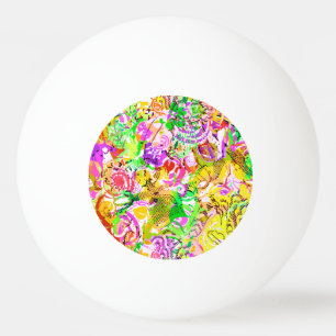 Pelota De Ping Pong Lindo floral abstracto primaveral colorido