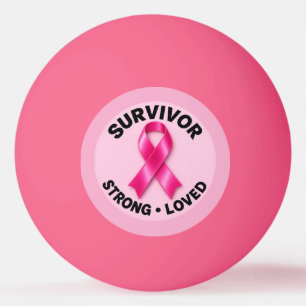 Pelota De Ping Pong Listón Rosa de Conciencia del Cáncer de Mama