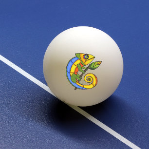 Pelota De Ping Pong Lizard divertido de puntos coloridos en rama