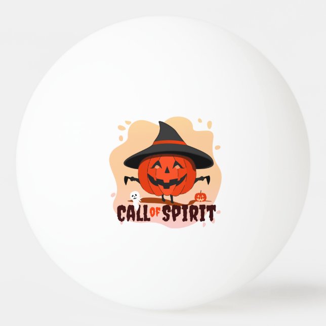Pelota De Ping Pong Llamado de Espíritu de Halloween (Anverso)