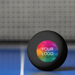 Pelota De Ping Pong Logotipo Emblem Trendy Black