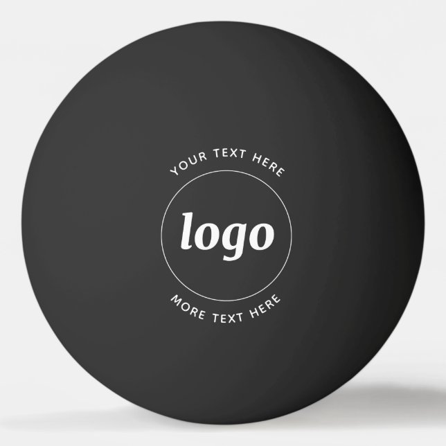 Pelota De Ping Pong Logotipo simple con negocio de texto (Anverso)