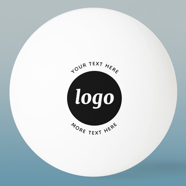 Pelota De Ping Pong Logotipo simple con negocio de texto (Simple logo with text promotional business ping pong ball)