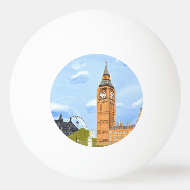 Pelota De Ping Pong Londres Big Ben (Anverso)