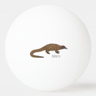 Pelota De Ping Pong Long-tailed pangolin cartoon illustration