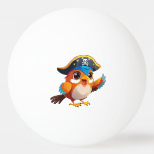 Pelota De Ping Pong Loro pirata de dibujos animados lindo