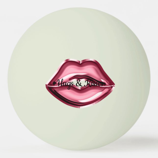Pelota De Ping Pong Los labios rojos besan el corazón (Anverso)