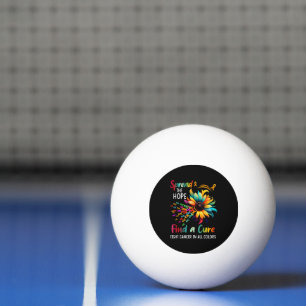 Pelota De Ping Pong Luchar contra el cáncer en Flor de girasol de espe
