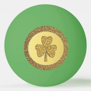 Pelota De Ping Pong Lucky Irish Shamrock Gold Coin