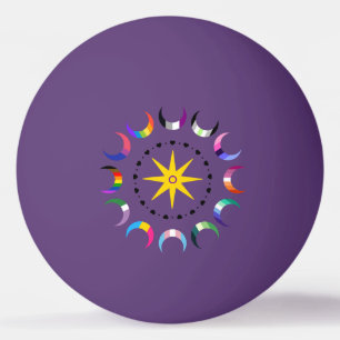 Pelota De Ping Pong Lunas de Orgullo Queer Crescent