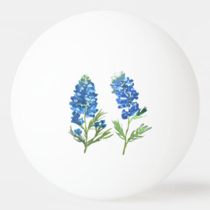 Pelota De Ping Pong Lupinos Texas Azul Floral vintage acuarela
