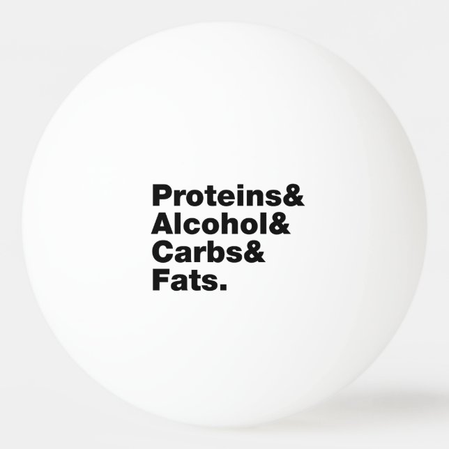 Pelota De Ping Pong Macronutrientes. Proteínas & Alcohol & Carbohidrat (Anverso)