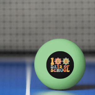 Pelota De Ping Pong Maestro Niños Retro Groovy 100 Días de Escuela