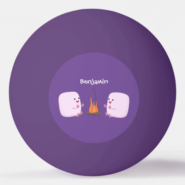 Pelota De Ping Pong Malvaviscos rosados por personalizado de bomberos  (Anverso)