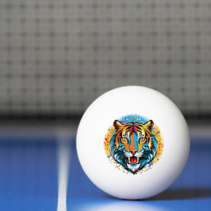 Pelota De Ping Pong Manchas de pintura de colores de arcoíris de cabez