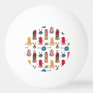Pelota De Ping Pong Mandala floral colorida: Mano pintada a mano