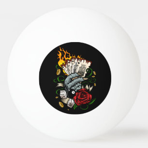 Pelota De Ping Pong Mano De Tarjetas