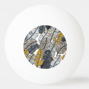 Pelota De Ping Pong Mano dibujada: hojas tropicales