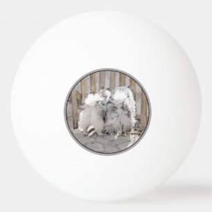 Pelota De Ping Pong Manos en la pintura de la puerta - Arte original d