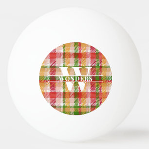 Pelota De Ping Pong Manta de cuadros escoceses personalizada con monog