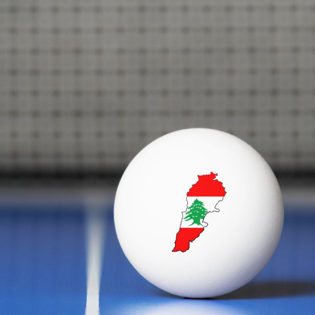 Pelota De Ping Pong Mapa del Líbano con imán de piedra con bandera (Neto)