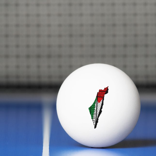 Pelota De Ping Pong Mapa palestino con bandera y patrón de Keffiyeg (Neto)