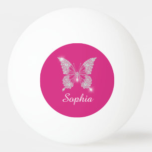 Pelota De Ping Pong Mariposa de Diamante Blanco, Nombre del Script, Fu