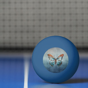 Pelota De Ping Pong Mariposa de textura gris azul