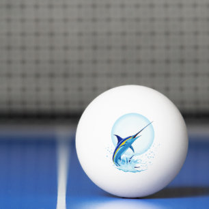 Pelota De Ping Pong Marlín Azul Saltando del Océano