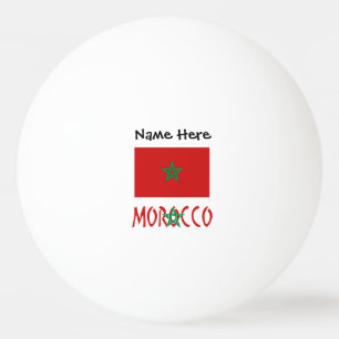 Pelota De Ping Pong Marruecos Bandera Marroquí Nombre Personalizado 