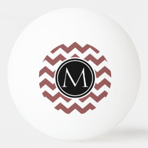 Pelota De Ping Pong Marsala Chevron Monogramado