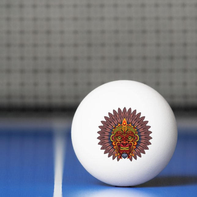 Pelota De Ping Pong Máscara ritual del rey guerrero tribal (Neto)
