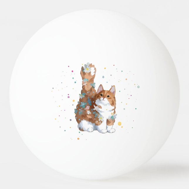 Pelota De Ping Pong Mascota de gato kitsch (Anverso)