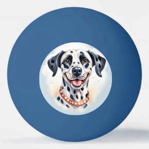 Pelota De Ping Pong Mascota de perro de Dalmacia feliz