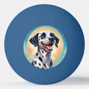 Pelota De Ping Pong Mascota de perro de Dalmacia feliz