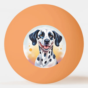 Pelota De Ping Pong Mascota de perro de Dalmacia feliz